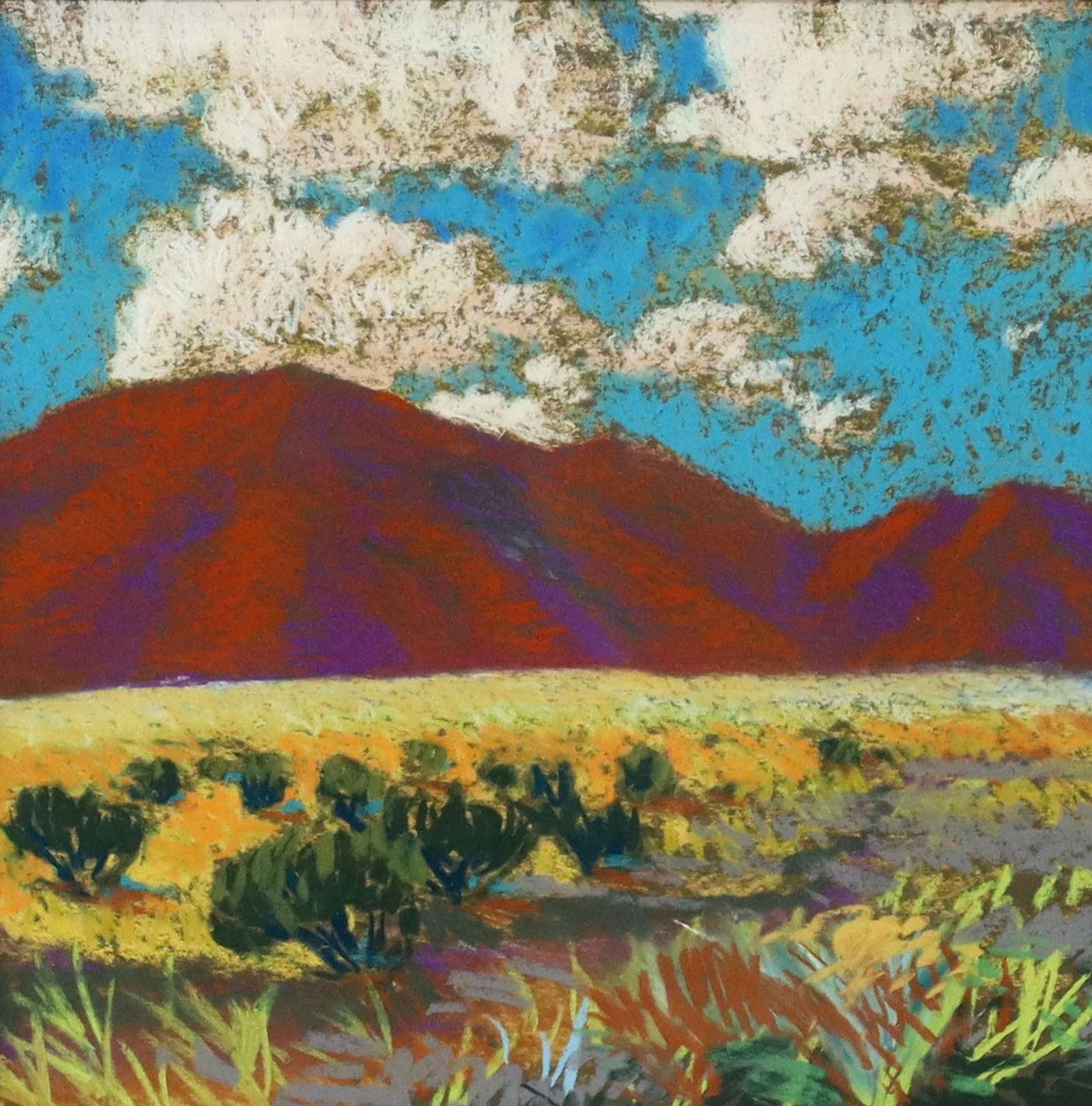 WILL KLEMM (TEXAS, B.1957) PASTEL RED MOUNTAINS, 8" X 8" (1 of 3)
