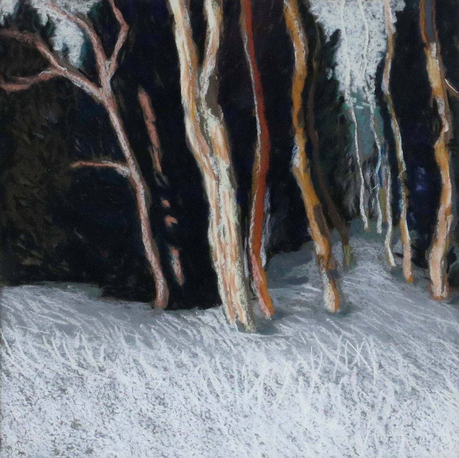 WILL KLEMM (TEXAS, B.1957) PASTEL WINTER TREES, 8" X 8" (1 of 3)