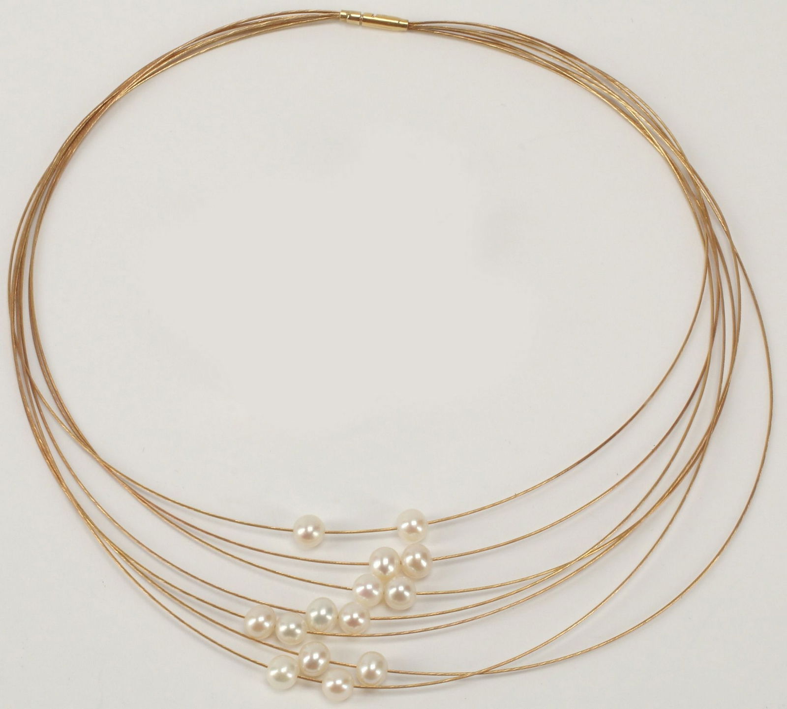ESTATE 14KT YELLOW GOLD & PEARL DELICATE MULTI-STRAND NECKLACE (1 of 2)