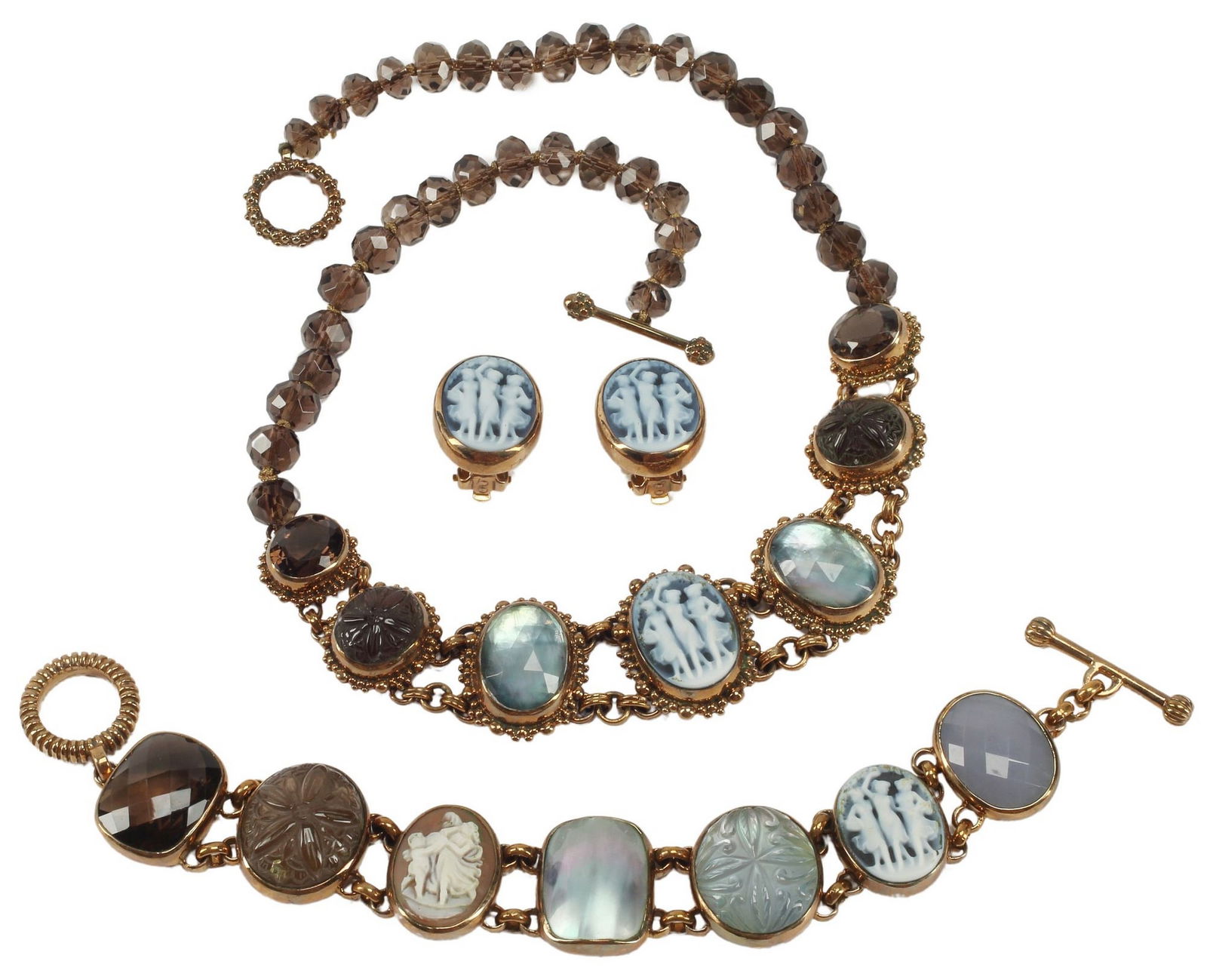 (3) ESTATE DESIGNER STEPHEN DWECK BRONZE-TONE STERLING JEWELRY SUITE (1 of 7)