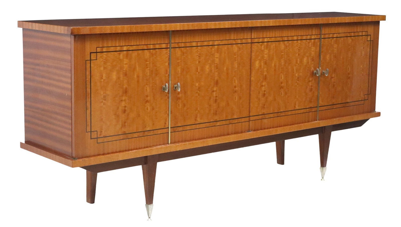 FRENCH MID-CENTURY MODERN LACQUERED MAHOGANY SIDEBOARD (1 of 7)