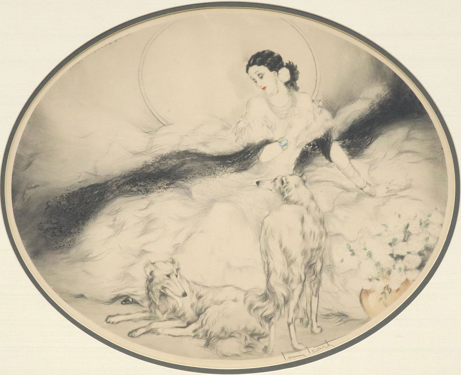 LOUIS ICART (1888-1950) SIGNED ART DECO ETCHING 'LADY OF THE CAMELIAS' (1 of 7)