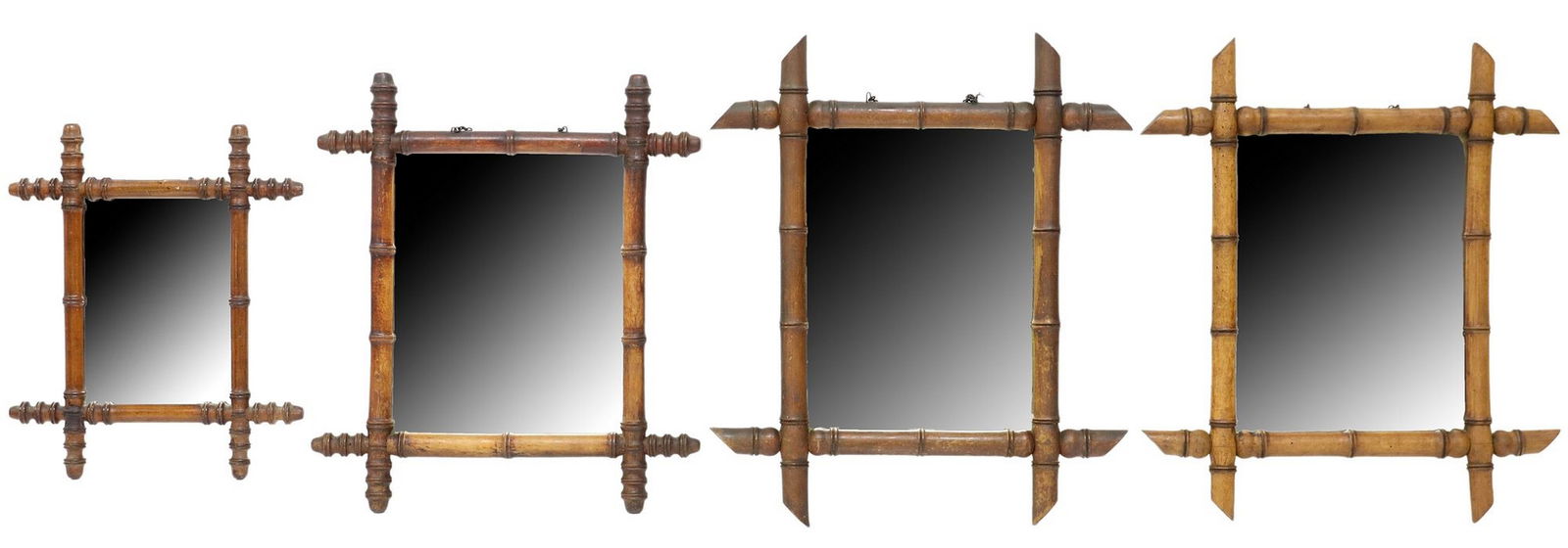 (4) FRENCH TURNED FAUX BAMBOO WALL MIRRORS (1 of 3)