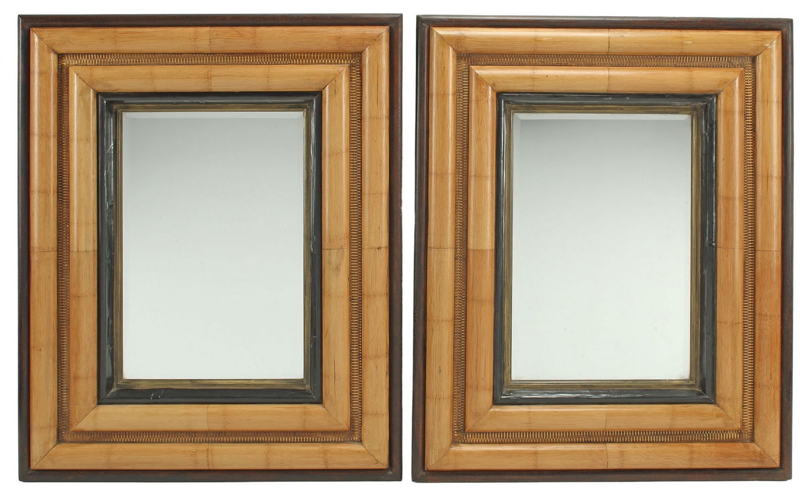 (2) LARGE BAMBOO-FRAMED MIRRORS, 50.5" X 40" (1 of 3)