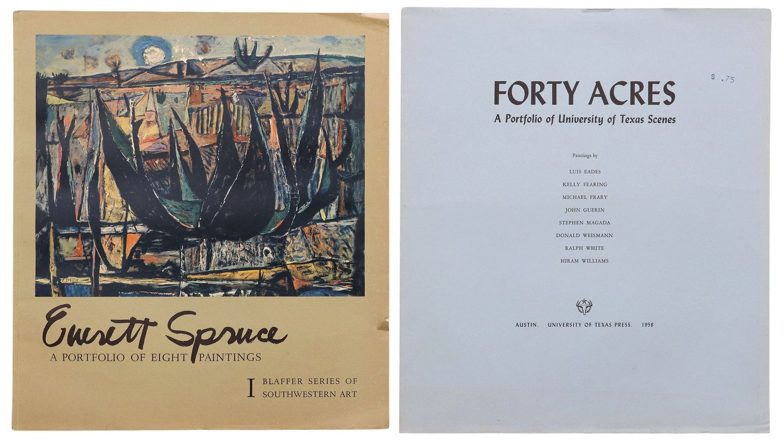 (2) UNIVERSITY OF TEXAS PRESS ART PRINT PORTFOLIOS, EVERETT SPRUCE (1 of 11)