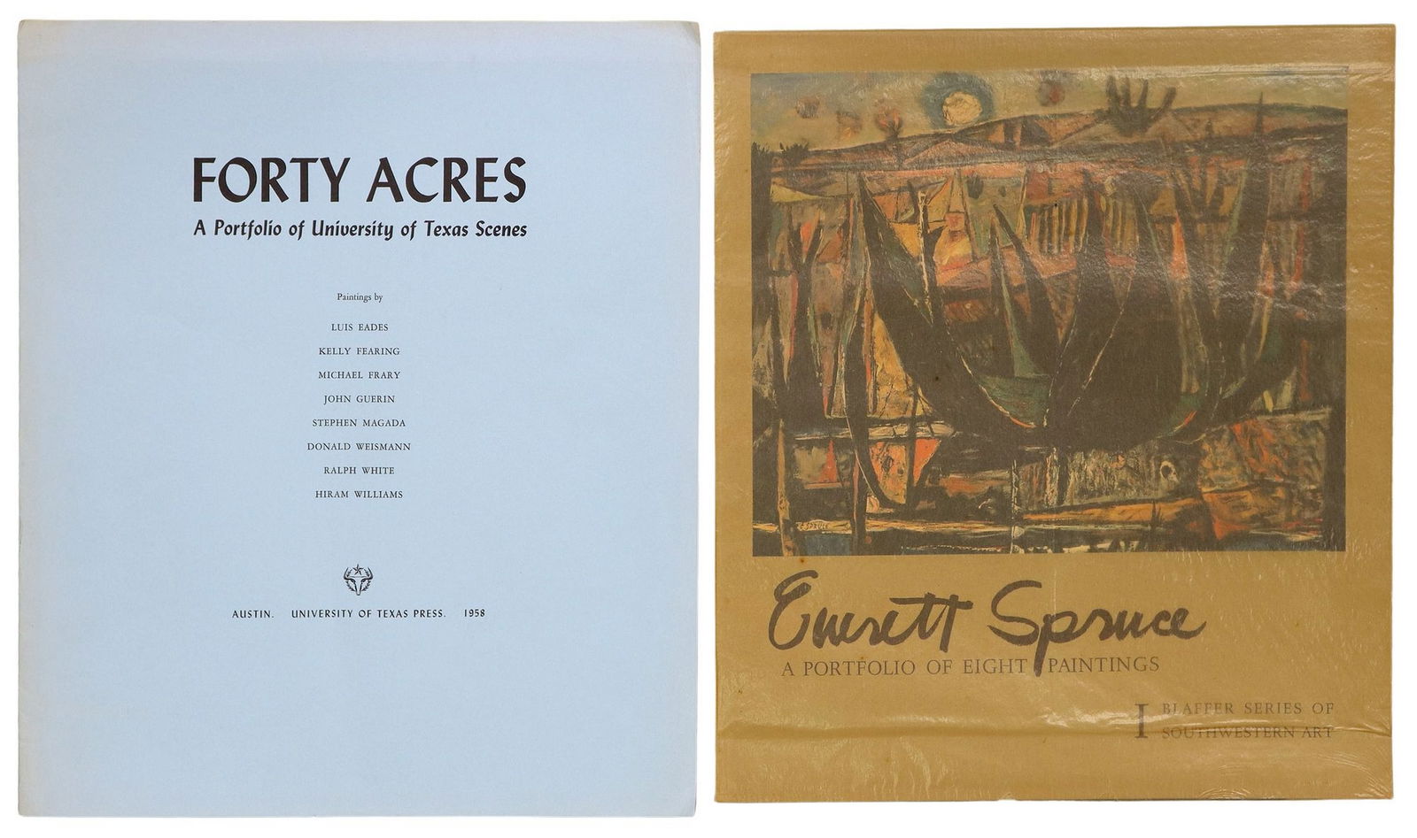 (2) UNIVERSITY OF TEXAS PRESS ART PRINT PORTFOLIOS, EVERETT SPRUCE (1 of 11)