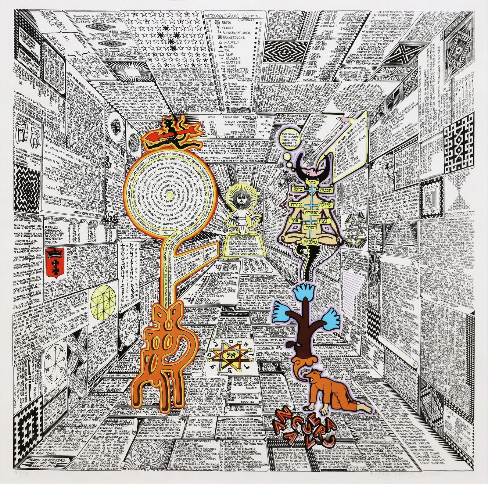 PEDRO FRIEDEBERG (B.1936) SERIGRAPH THE TARO NEWS (1 of 4)