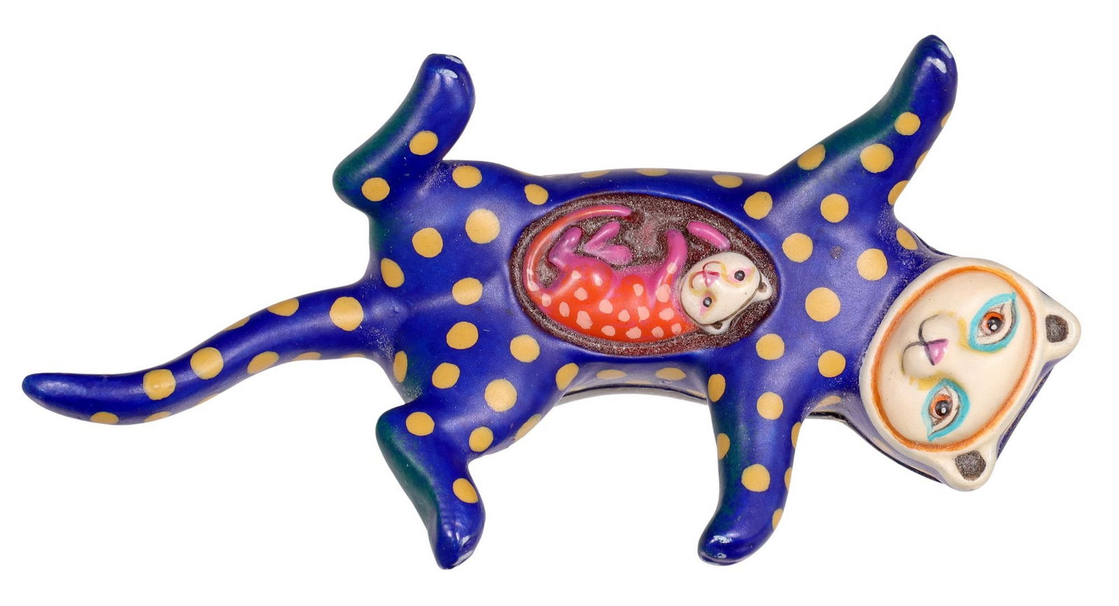 SERGIO BUSTAMANTE (MX, B.1942) CAT & KITTEN BROOCH (1 of 5)