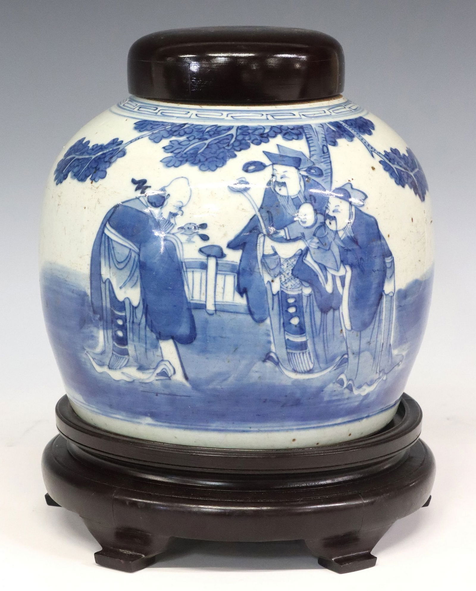 CHINESE BLUE & WHITE PORCELAIN 'SANXING' GINGER JAR (1 of 4)