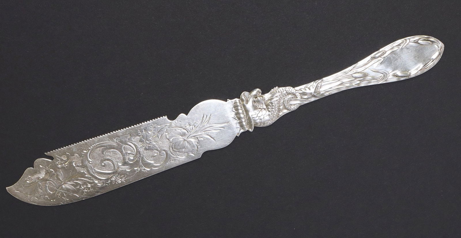 ALBERT COLES NEW YORK COIN SILVER FISH KNIFE/ SLICE (1 of 3)