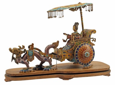 CHINESE CLOISONNE ENAMEL DRAGON CARRIAGE