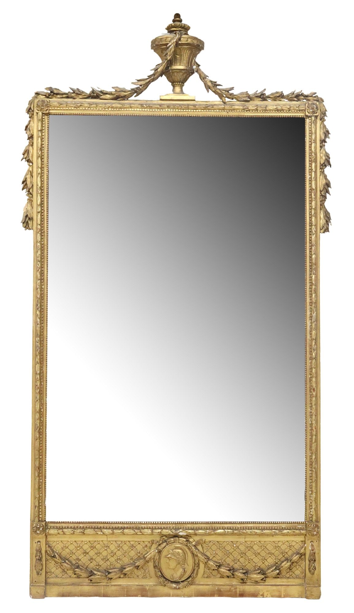 LARGE NEOCLASSICAL STYLE GILTWOOD BEVELED MIRROR, 81.5" X 43" (1 of 3)