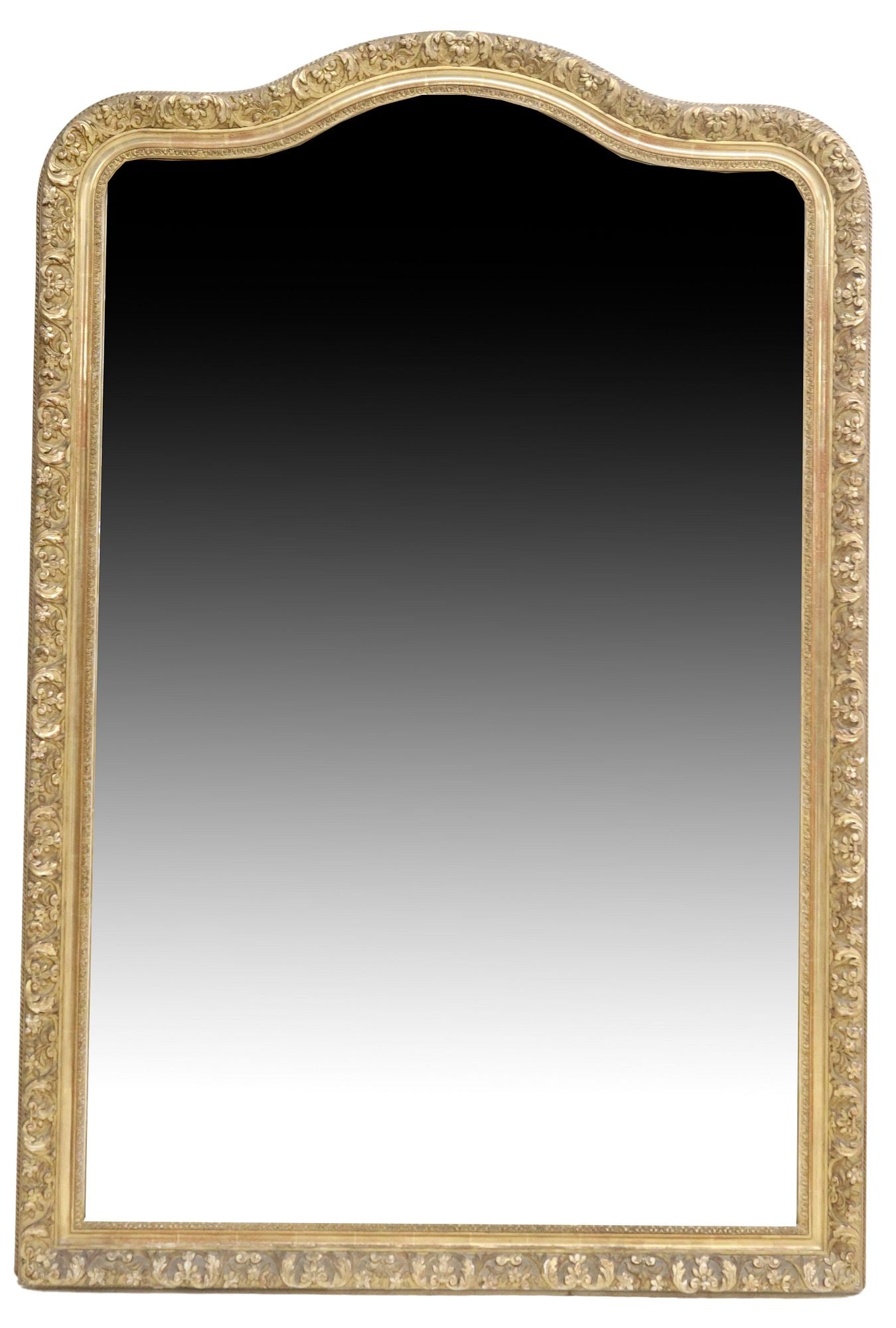 LARGE FRENCH LOUIS XV STYLE GILTWOOD FRAMED MIRROR, 70.5" X 47" (1 of 3)