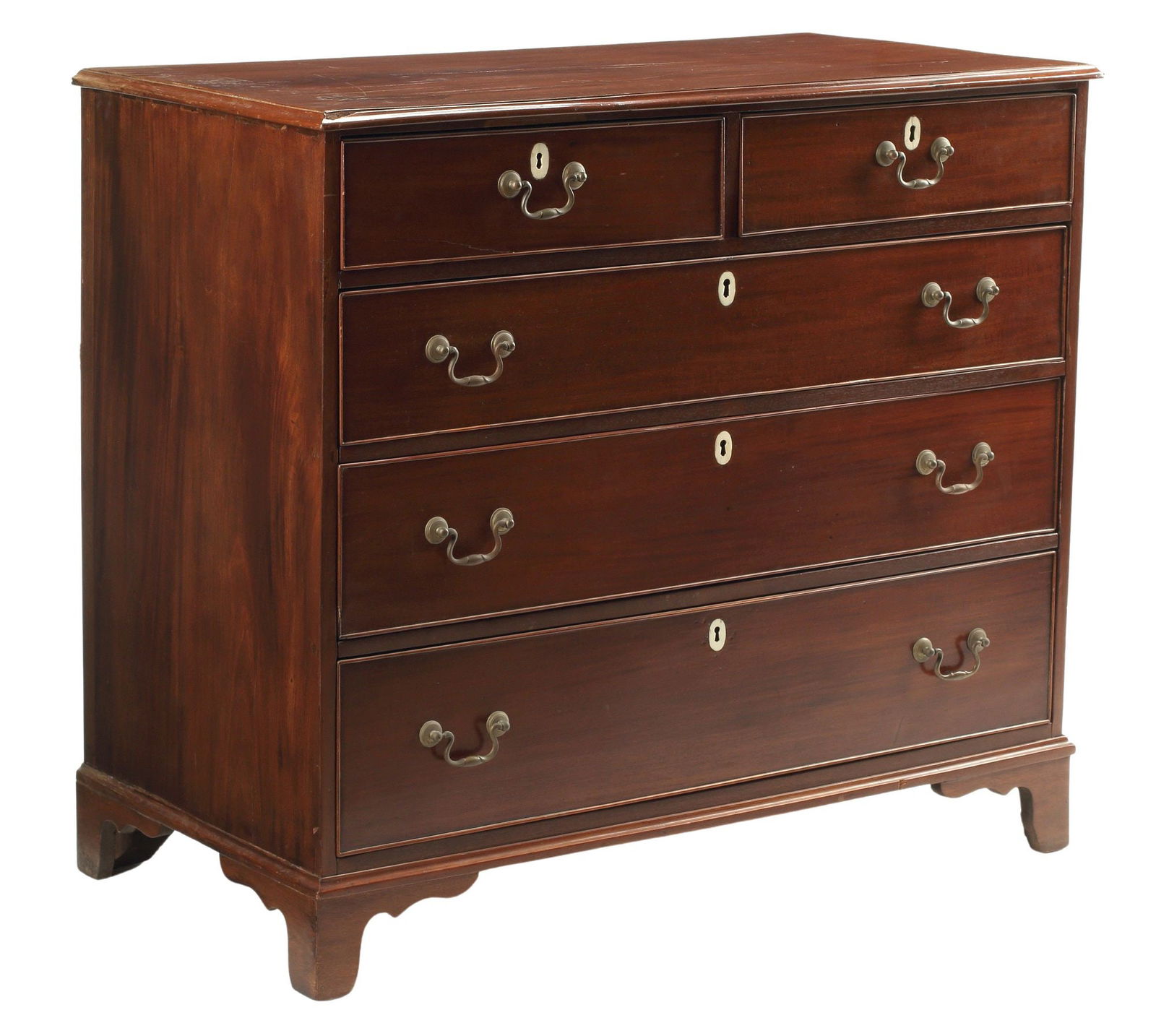 ENGLISH GEORGE III MAHOGANY CHEST OF DRAWERS (1 of 3)