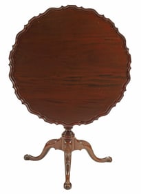 CHIPPENDALE STYLE PIE-CRUST TILT-TOP TRIPOD TEA TABLE