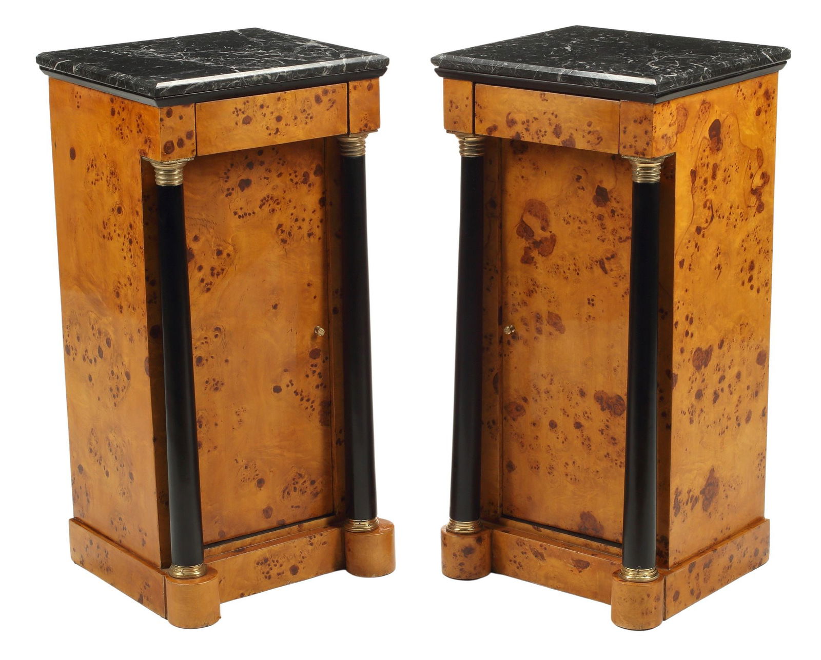 (2) BIEDERMEIER STYLE MARBLE-TOP BEDSIDE CABINETS (1 of 7)