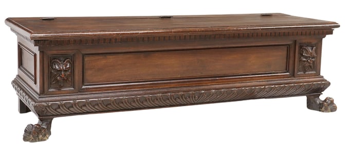ITALIAN RENAISSANCE REVIVAL CARVED COFFER/ STORAGE CHEST