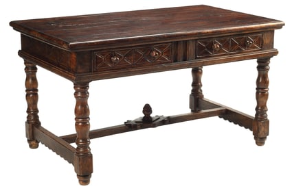 RENAISSANCE STYLE WRITING TABLE WITH TWO DRAWERS
