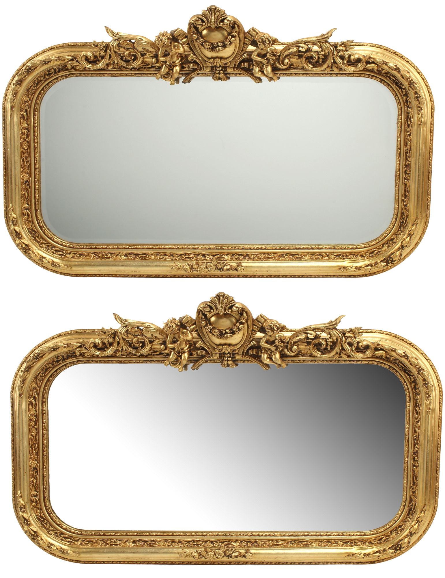 (2) REGENCE STYLE GILT OVERMANTEL MIRRORS, 38.5" X 55" (1 of 6)