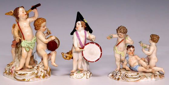 (3) MEISSEN PORCELAIN FIGURE & FIGURAL GROUPS
