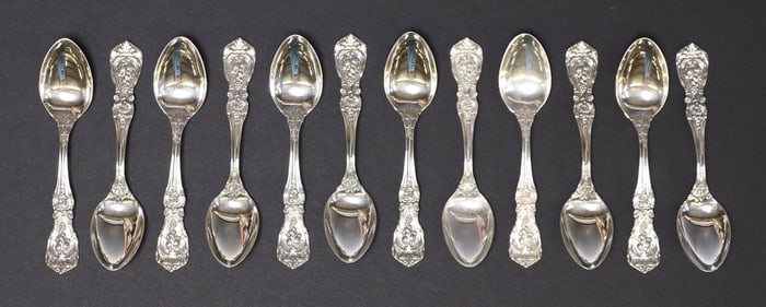 (12) REED & BARTON 'FRANCIS I' STERLING SILVER DEMITASSE SPOONS
