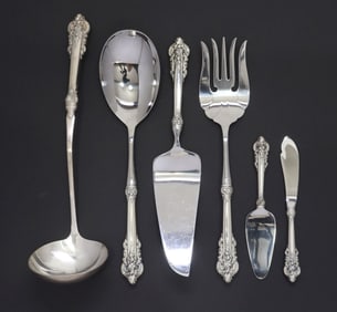 (6) WALLACE 'GRANDE BAROQUE' STERLING SILVER SERVING FLATWARE
