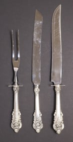 (3) WALLACE 'GRANDE BAROQUE' STERLING SILVER SERVICE FLATWARE