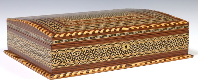 ARABESQUE DESIGN PARQUETRY INLAY TABLE BOX