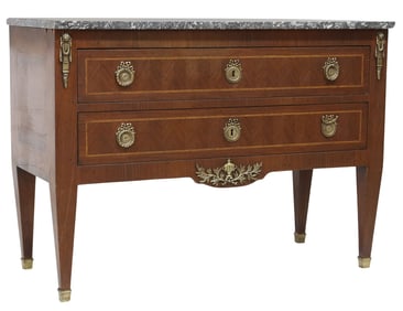 FRENCH NEOCLASSICAL STYLE MARBLE-TOP COMMODE