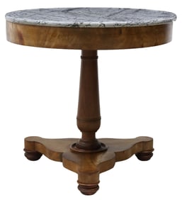 FRENCH EMPIRE STYLE MARBLE-TOP GUERIDON