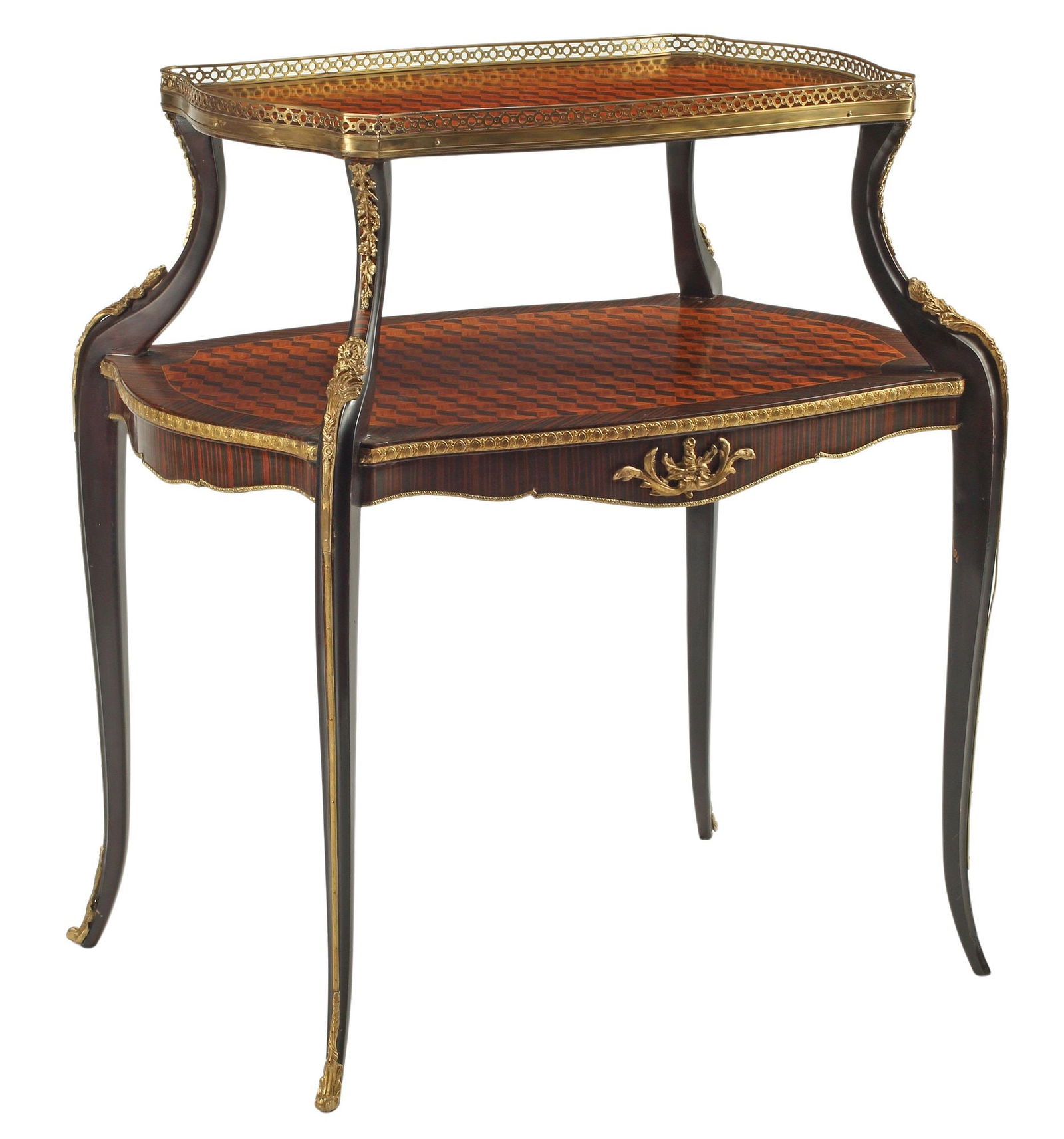 LOUIS XV STYLE ORMOLU-MOUNTED PARQUETRY SERVICE TABLE (1 of 5)