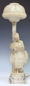 ITALIAN CARVED ALABASTER FIGURAL LAMP