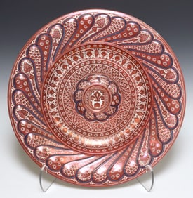 HISPANO-MORESQUE REVIVAL REFLEJOS POTTERY CHARGER, 18.5"DIAM