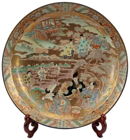 JAPANESE MEIJI-ERA SATSUMA POTTERY CHARGER