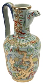 CHINESE BRONZE-MOUNTED PORCELAIN EWER