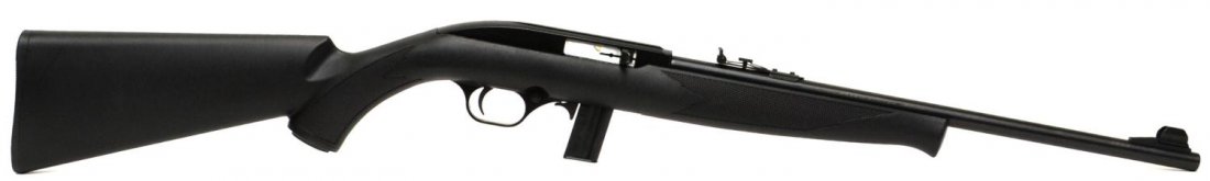 MOSSBERG 702 PLINKSTER RIFLE, .22LR AUTO, UNFIRED: Mossberg Model 702 Plinkster rifle, .22LR caliber, auto load, 18" barrel, adjustable rear sight, hooded front sight, detachable magazine, black synthetic stock, SN E103015XXX Start Price: $125.00
