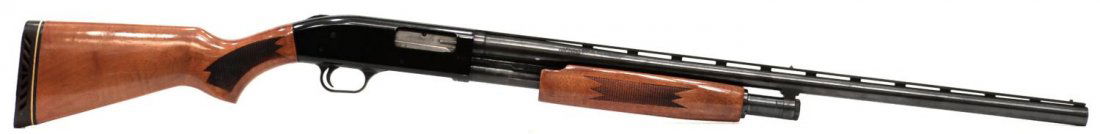 MOSSBERG MODEL 500A SHOTGUN, 12 GAUGE: Mossberg Model 500A shotgun, slide action,12 gauge, 28" barrel with vent rib, 2.75-3" shells, checkered stock with gloss finish, SN L048XXX ****REQUIRES TRANSFER BY FFL LICENSEE**** Start Price: $200.