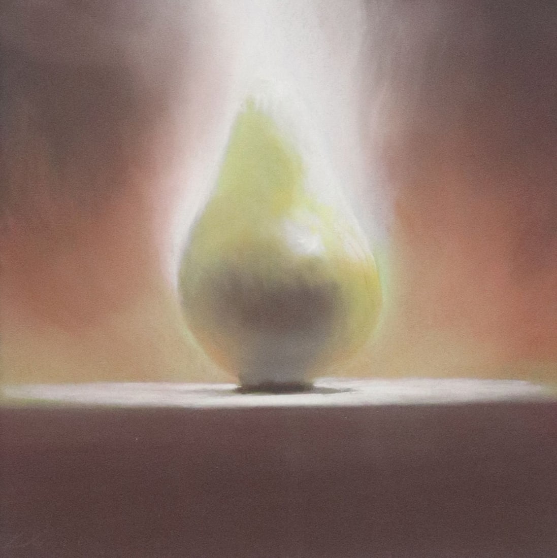 WILL KLEMM (TEXAS, B.1957) PASTEL STILL LIFE DRAWING, PEAR, 8" X 8" (1 of 4)