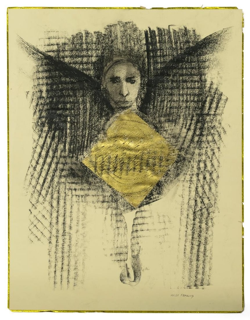 KELLY FEARING (TX, 1918-2011) LITHOGRAPHIC CRAYON DRAWING, 'ANGEL NO. 2' (1 of 5)