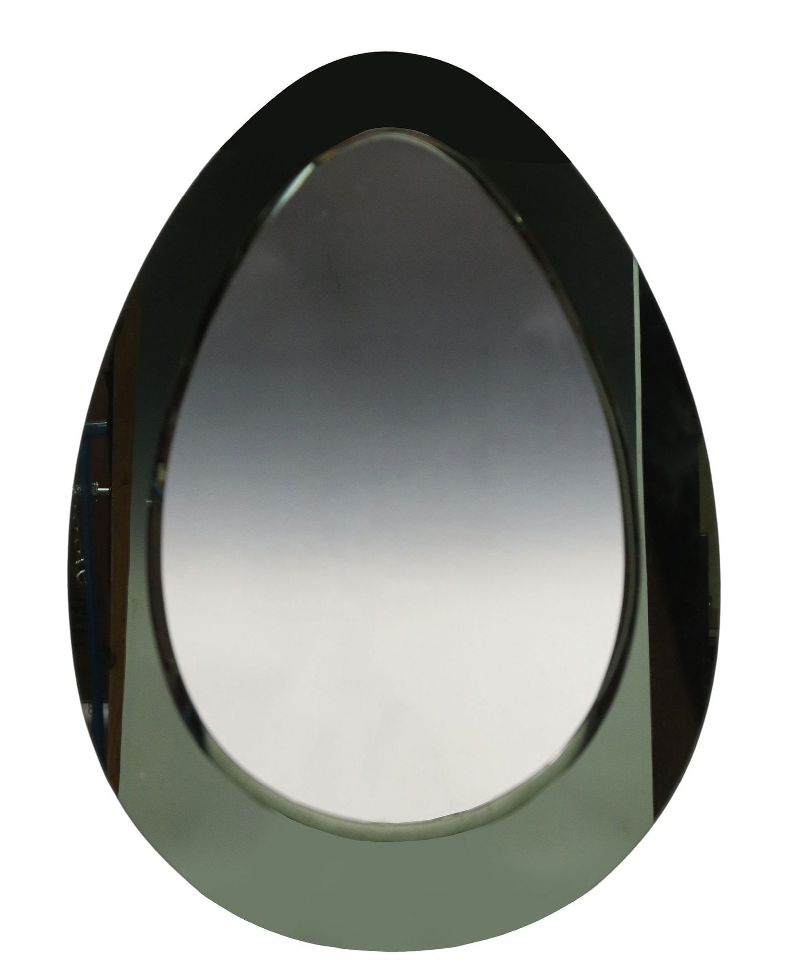 ITALIAN MID-CENTURY MODERN EGG-FORM GLASS WALL MIRROR (1 of 3)