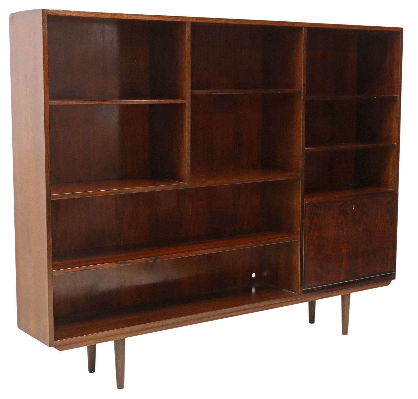 OMANN JUN MID-CENTURY MODERN ROSEWOOD BOOKCASE/ BAR CABINET (1 of 4)