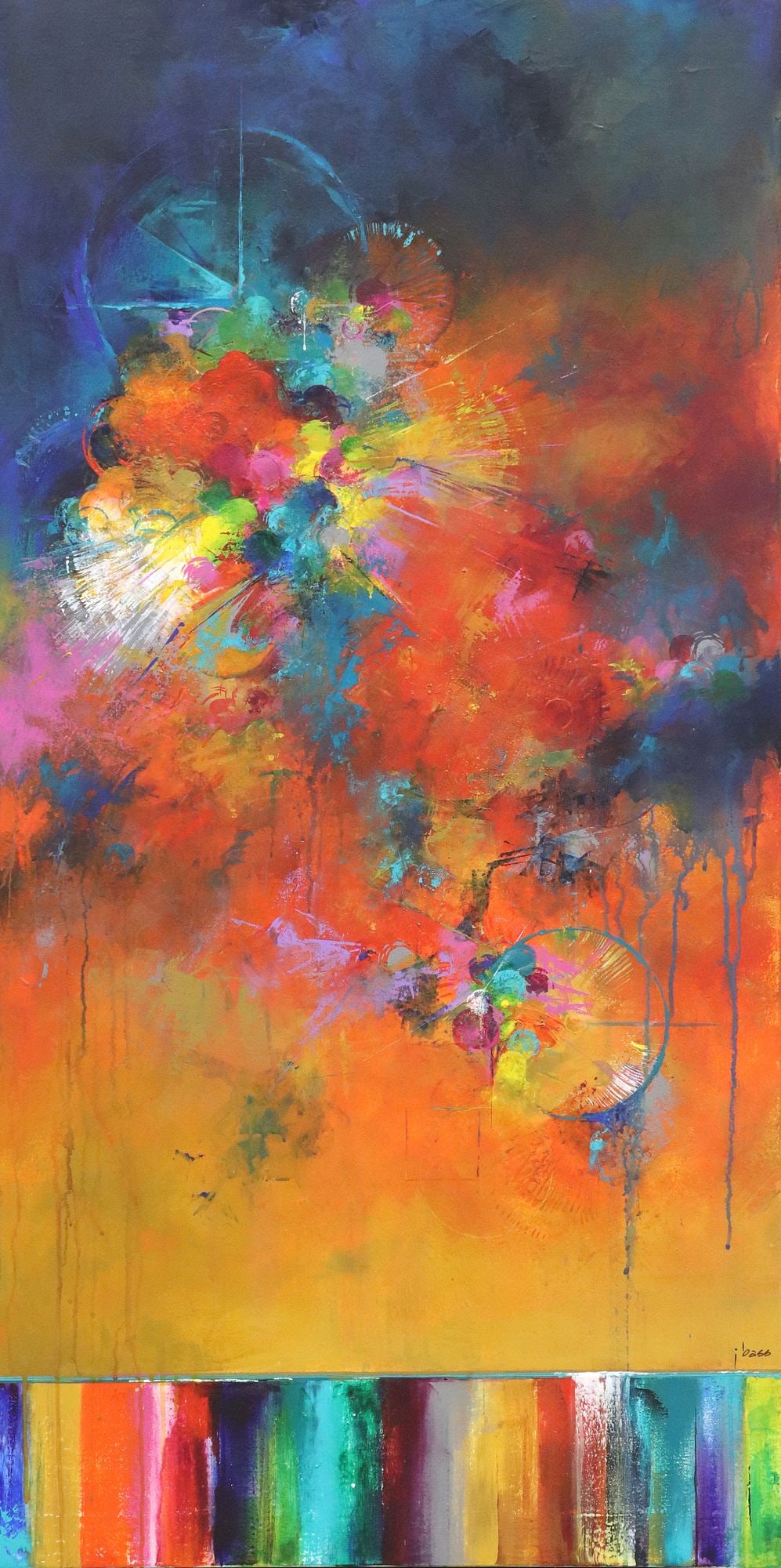 SIGNED J. BASS CONTEMPORARY ABSTRACT PAINTING (1 of 4)