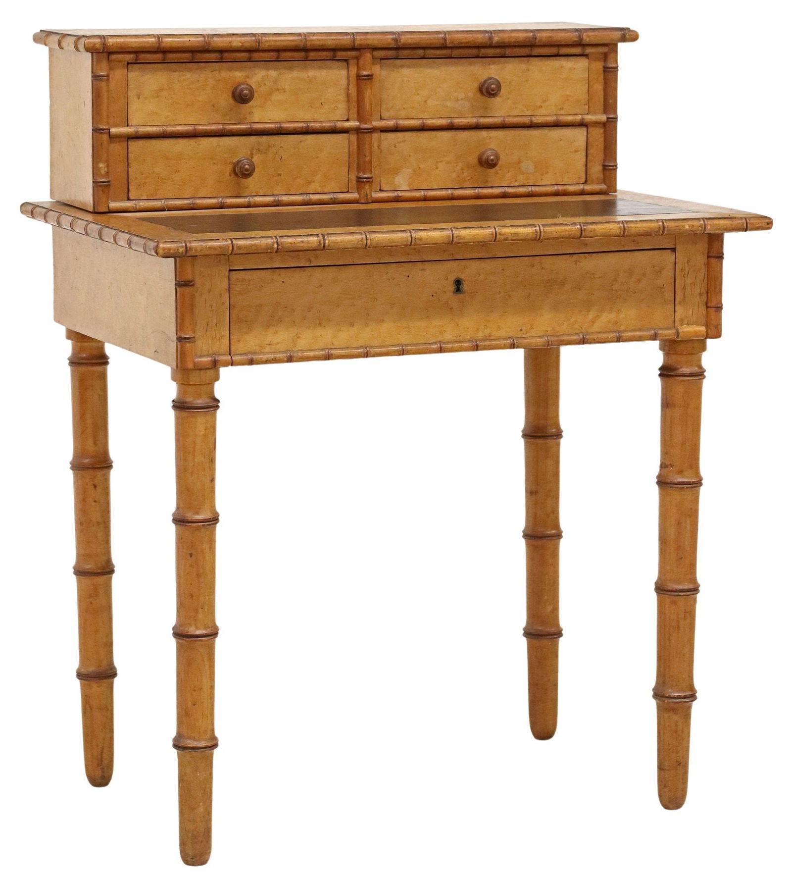 FRENCH BIRDSEYE MAPLE FAUX BAMBOO CHILD'S WRITING DESK (1 of 5)
