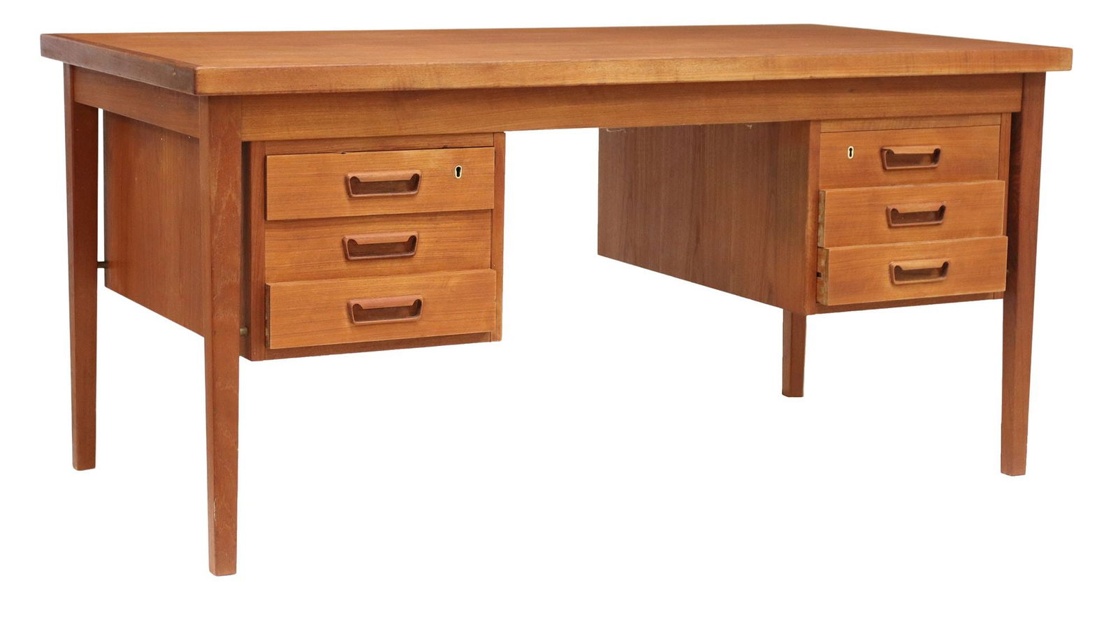 DANISH MID-CENTURY MODERN TEAK WRITING DESK (1 of 5)