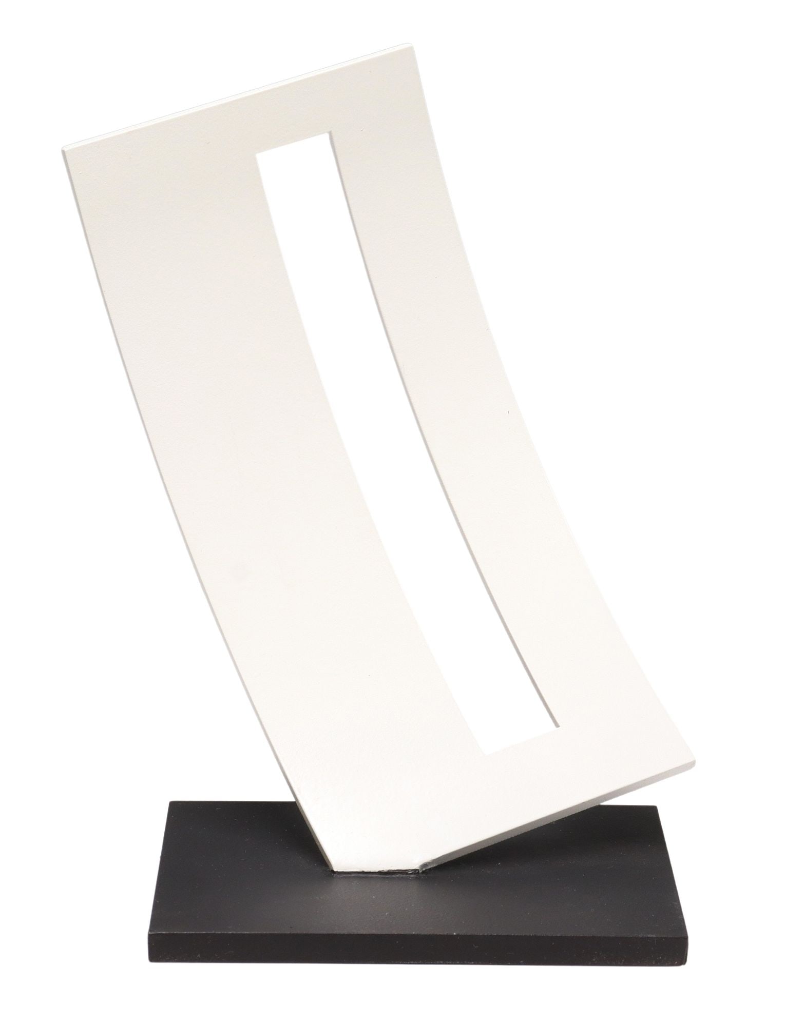 LOIS TEICHER (B.1938) STEEL SCULPTURE CURVED FORM WITH RECTANGLE (1 of 4)