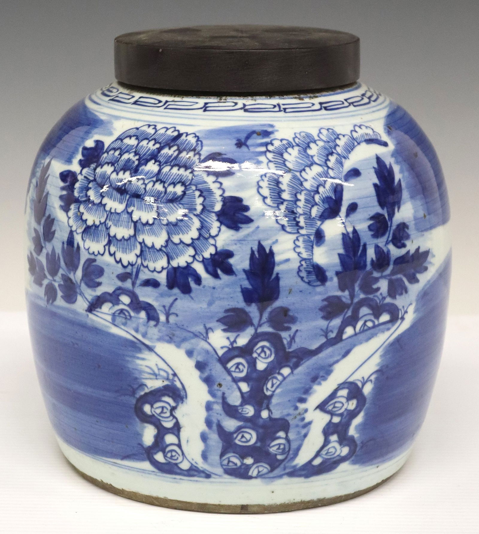CHINESE BLUE & WHITE PORCELAIN LIDDED GINGER JAR (1 of 4)
