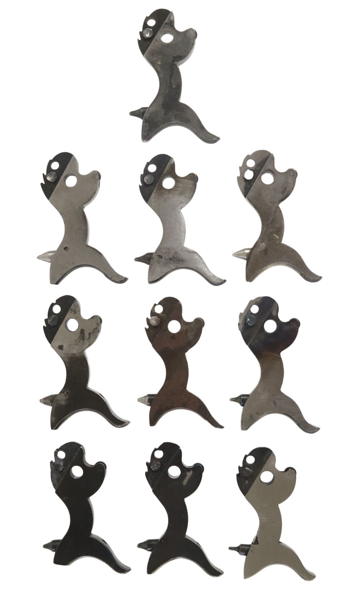 (10) COLT SAA HAMMERS ONLY: (lot of 10) Colt SAA Revolver hammers, several appear with little or not use, each approx. 2.25l, for shipping total of all 1.20lbs 