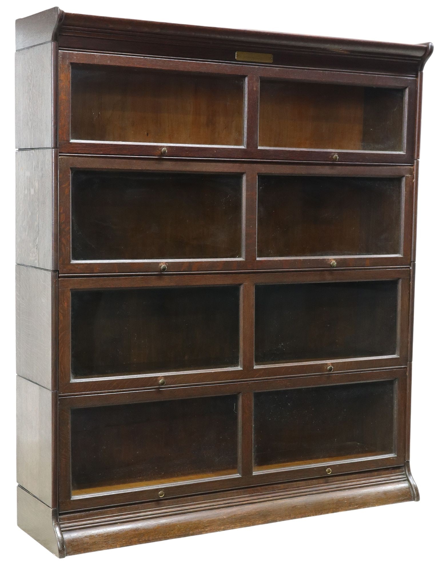 GUNN OAK FOUR-STACK SECTIONAL BARRISTER BOOKCASE 1909 PRESENTATION (1 of 5)
