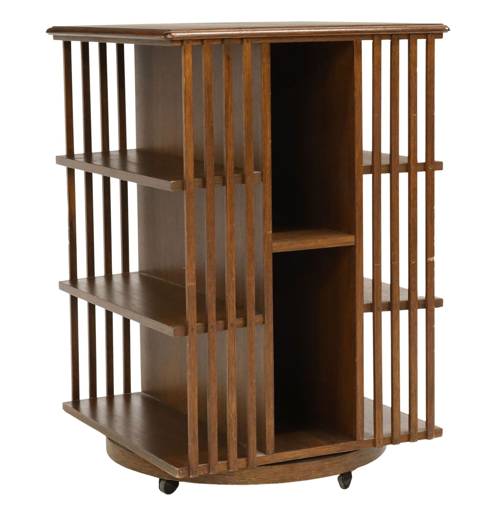 ENGLISH MAHOGANY ROTATING BOOKCASE LIBRARY STAND (1 of 4)