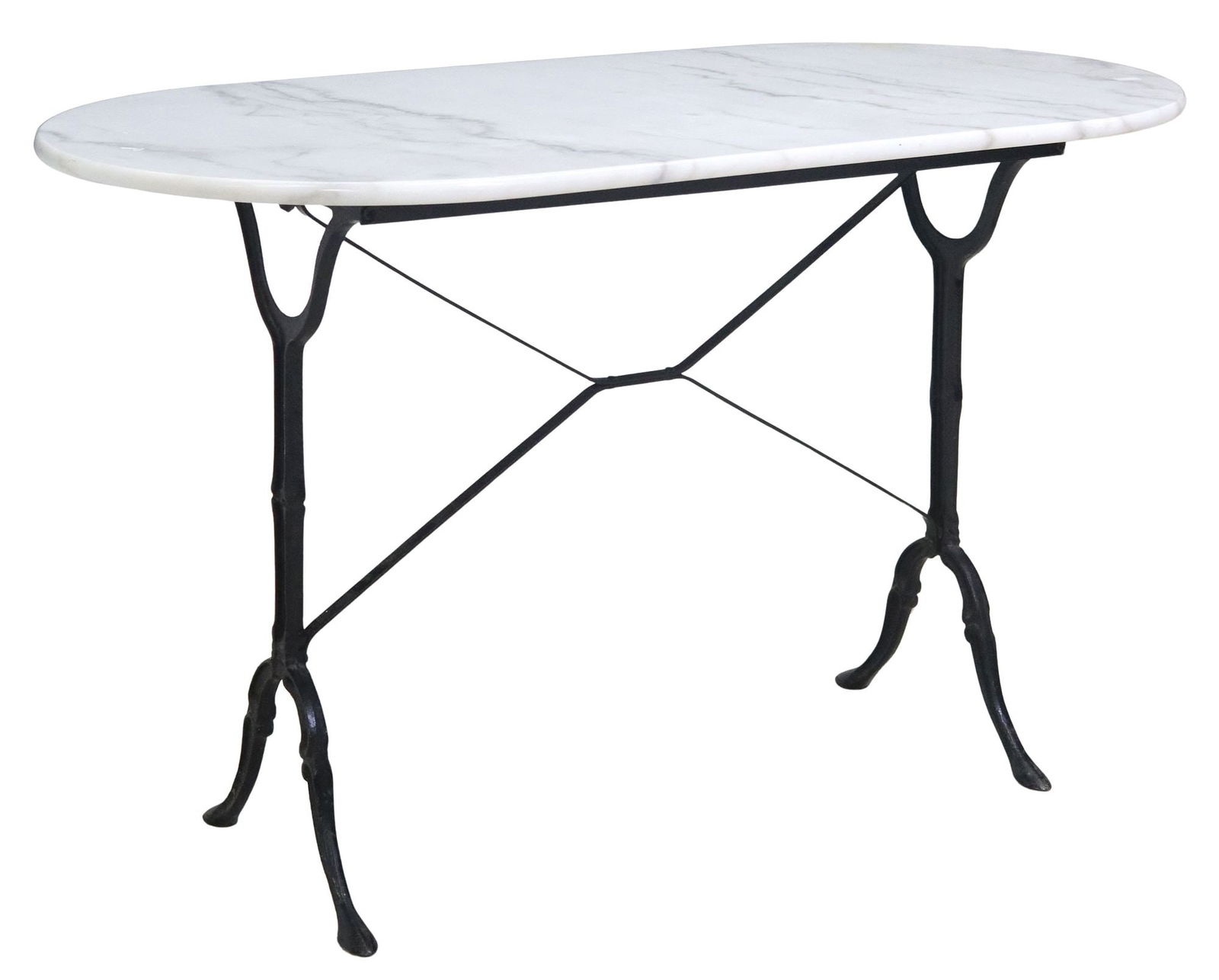 FRENCH MARBLE-TOP CAST IRON BISTRO TABLE (1 of 4)